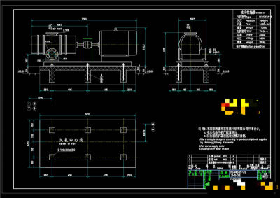 罗茨风机CAD机械图纸