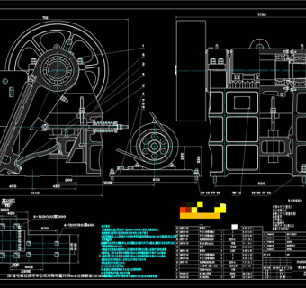 颚式破碎机总图CAD机械图纸