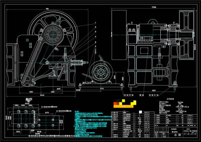 颚式破碎机总图CAD机械图纸