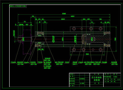 小立柱油缸装配图cad机械工业图纸