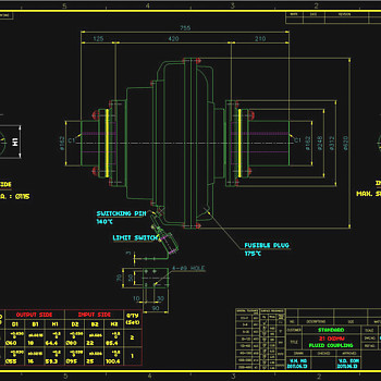 液力耦合器外形图cad机械工业图纸