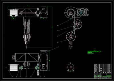 起升机构二维图CAD机械图纸