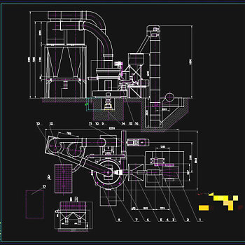 雷蒙磨总图CAD机械图纸