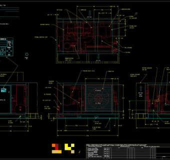 螺杆空压机总图CAD机械图纸