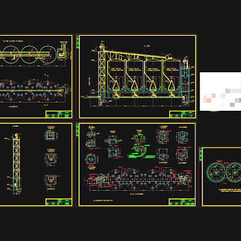 粉磨站水泥库与配料库套图CAD机械图纸
