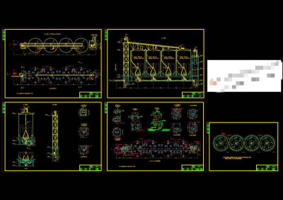 粉磨站水泥库与配料库套图CAD机械图纸