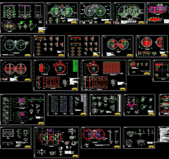 混凝土灰库结构设计CAD机械图纸