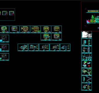 二层小别墅建施图cad图纸