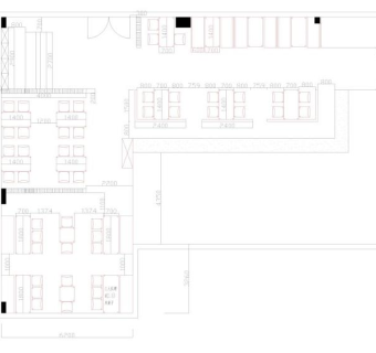 饺子馆CAD平面布局图
