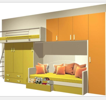 CAD儿童床设计图带效果图