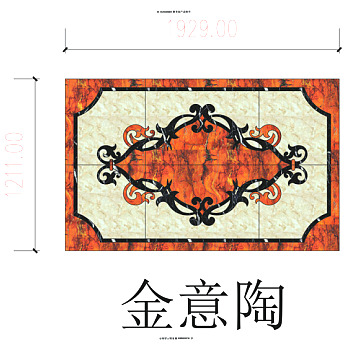 水刀地面瓷砖拼花CAD4