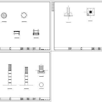 公园景观改造装饰柱CAD图纸
