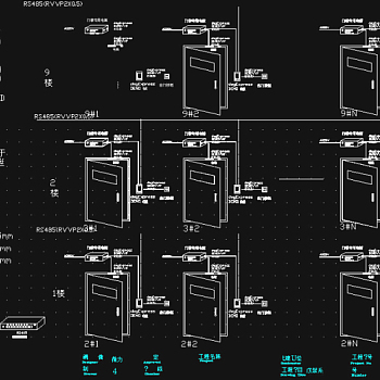 门禁系统图CAD图纸