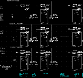 门禁系统图CAD图纸