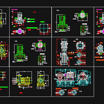 各种水泵外形的图纸CAD图纸