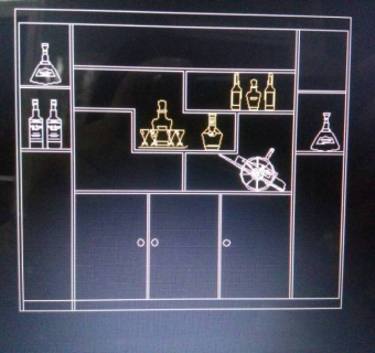 酒柜及酒瓶ＣＡＤ