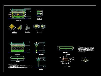 照壁设计建筑cad设计施工图3D模型