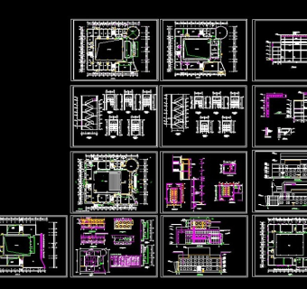 大型综合演播厅CAD全套施工图dwg.
