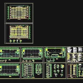 6层厂房建筑cad设计图纸全套