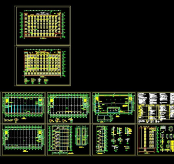 6层厂房建筑cad设计图纸全套
