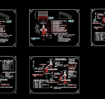 仿古马头墙及披檐CAD施工详图