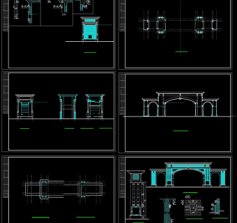 某小区大门cad施工图