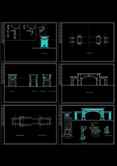某小区大门cad施工图