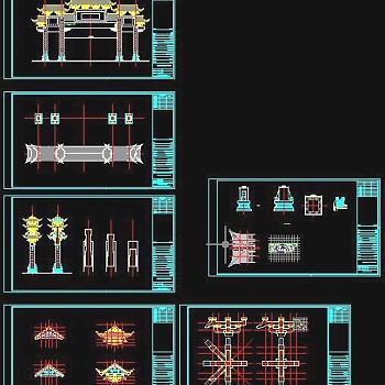 牌坊CAD施工详图