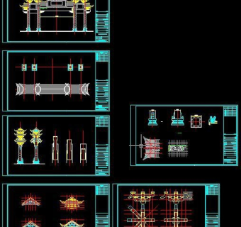 牌坊CAD施工详图