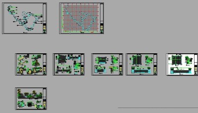 景观水池方案CAD施工图纸3D模型