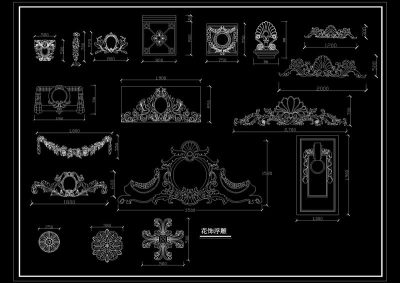 花式浮雕CAD及雕塑造型CAD大样图