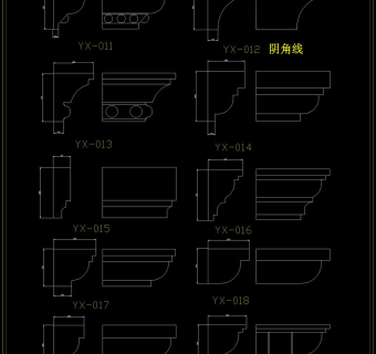 欧式檐线条CAD图块