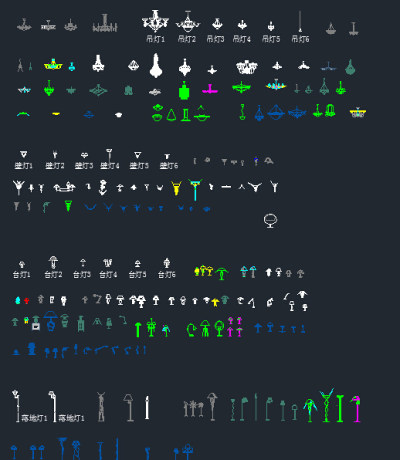 cad灯具立面图
