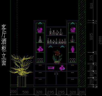 室内橱柜cad图纸