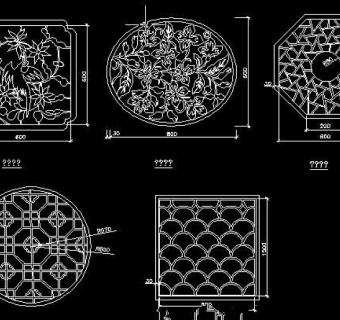 中式花窗CAD图块详图