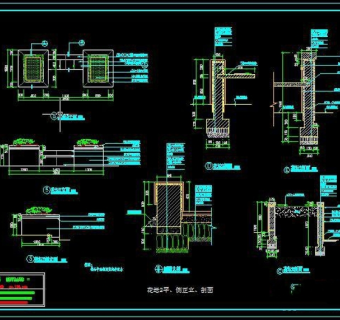 景观花坛设计施工图CAD图纸