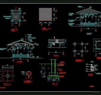 凉亭CAD详图建筑图