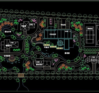 休闲中心景观CAD图纸