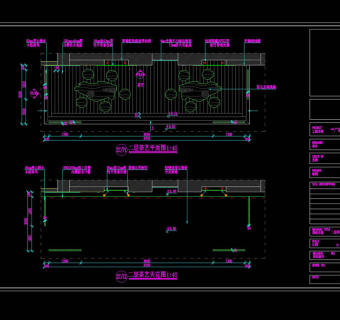 二层茶艺平面图cad图纸