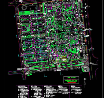 多层小区景观cad图素材