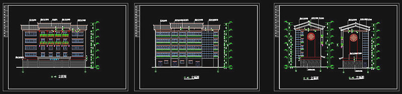 藏式建筑外观cad图纸