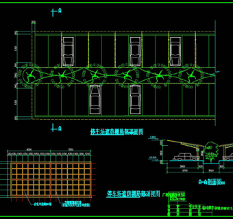 停车场顶棚cad图纸3D模型