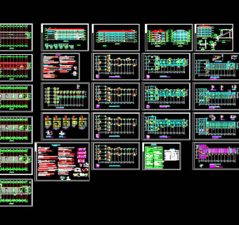某中学教学楼全套施工图cad图纸
