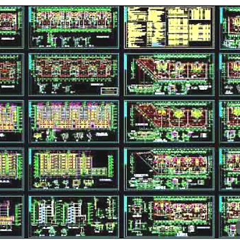 完整经典底框商住一体建筑cad施工图