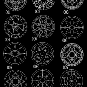 12个水刀圆形CAD拼花图图片