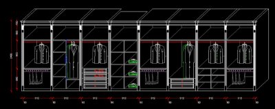 衣柜cad内部结构图图片