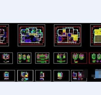 雅居豪华装修cad全套设计施工户型图