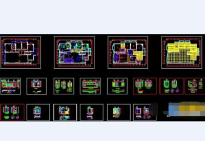 雅居豪华装修cad全套设计施工户型图