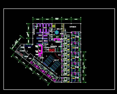 某宾馆桑拿平面布置方案CAD图纸