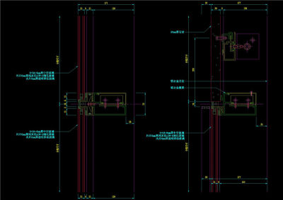 隐框幕墙纵剖节点图CAD图纸